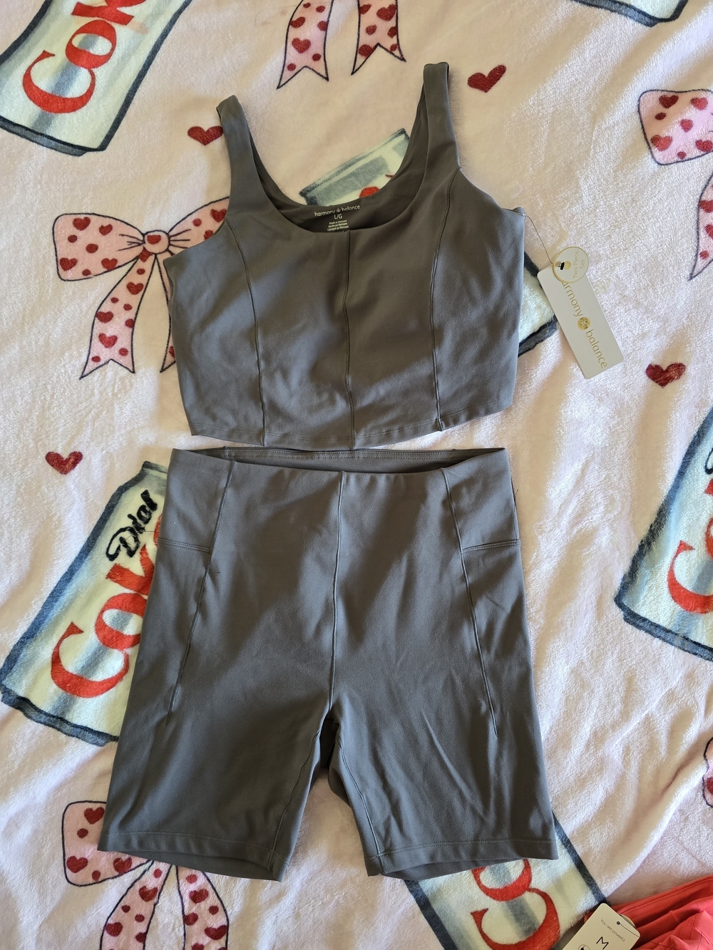 Everyday Seamless Crop Tank and Bike Short Set - Taupe